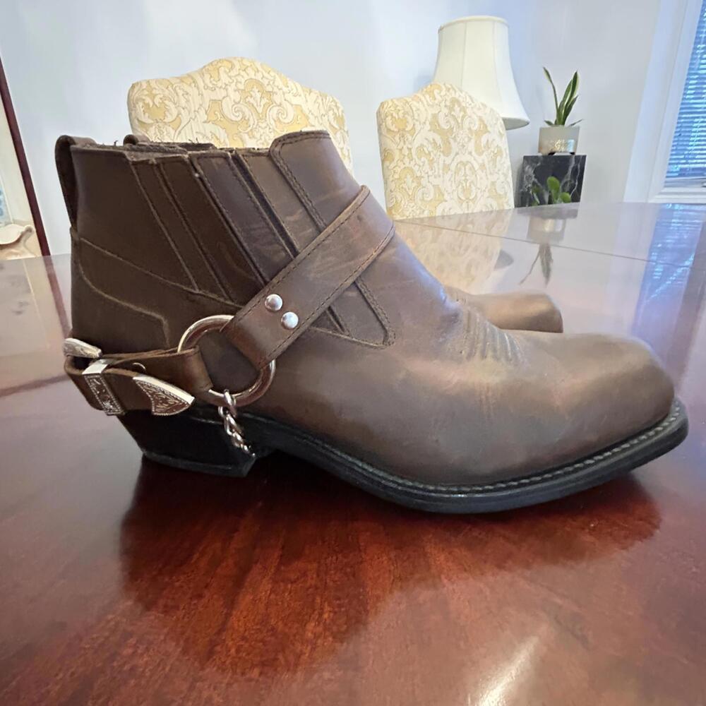 Dingo Motorcycle Boots Leather Harness Ankle Boots Men's Size 10